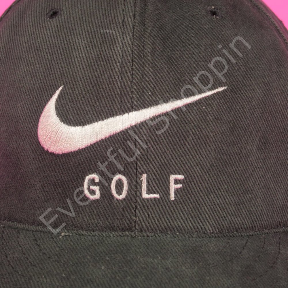 Nike Golf Vintage 1990s Adjustable Back Faded Stained Hat in Black - Picture 6 of 11